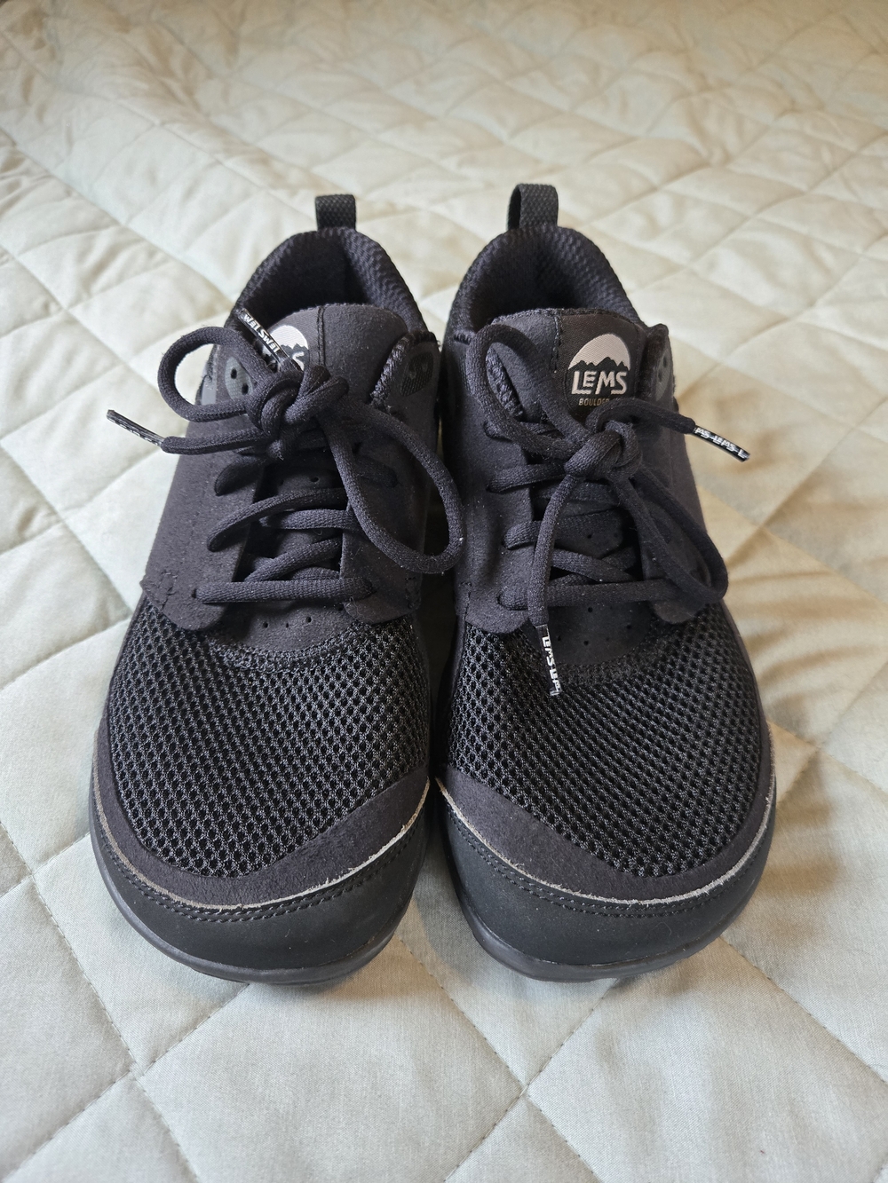 LEMS Women's Black Mesh Sneakers